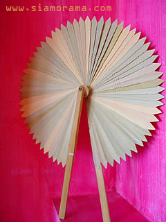 hand fan made from palm leaves