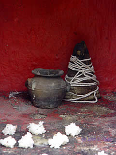 Alcove offering -- Luang Prabang, Laos